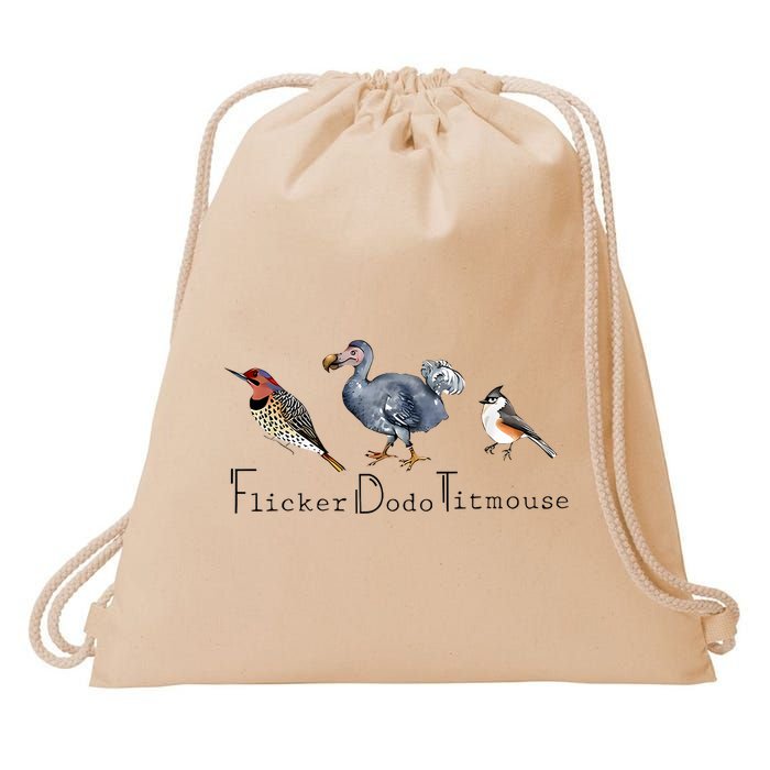 Bird Subtle Flicker Dodo Titmouse Drawstring Bag