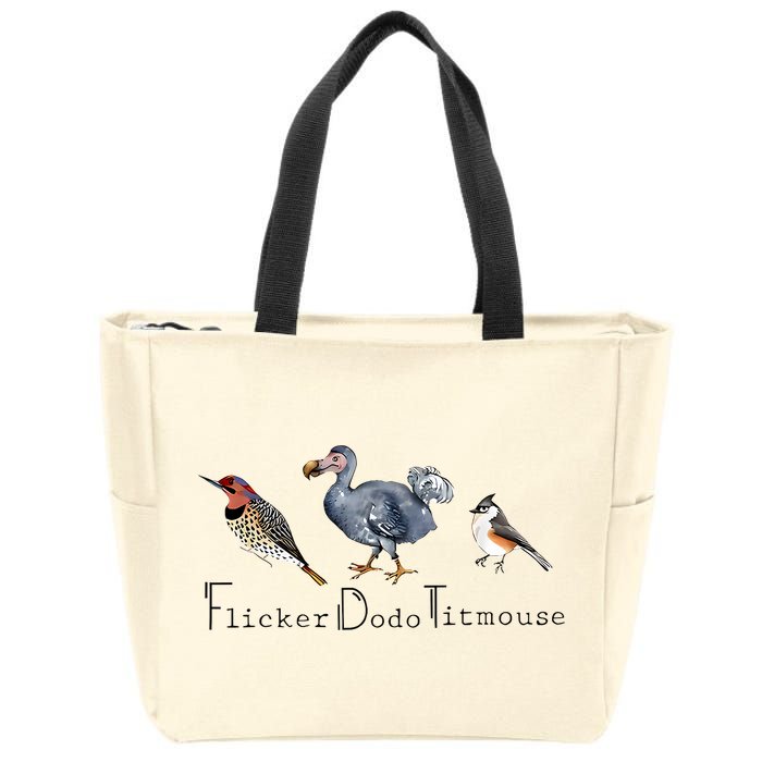 Bird Subtle Flicker Dodo Titmouse Zip Tote Bag