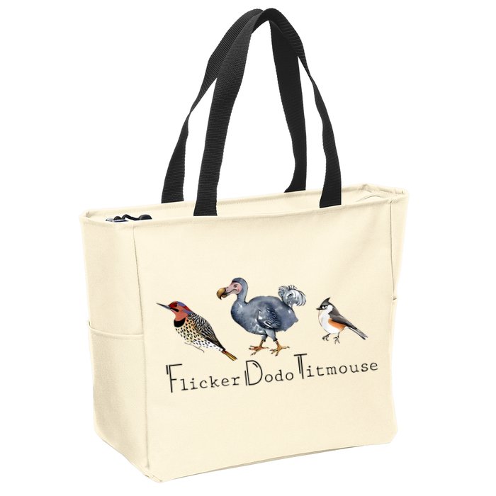 Bird Subtle Flicker Dodo Titmouse Zip Tote Bag