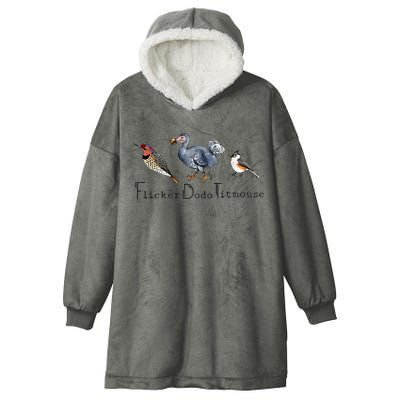 Bird Subtle Flicker Dodo Titmouse Hooded Wearable Blanket