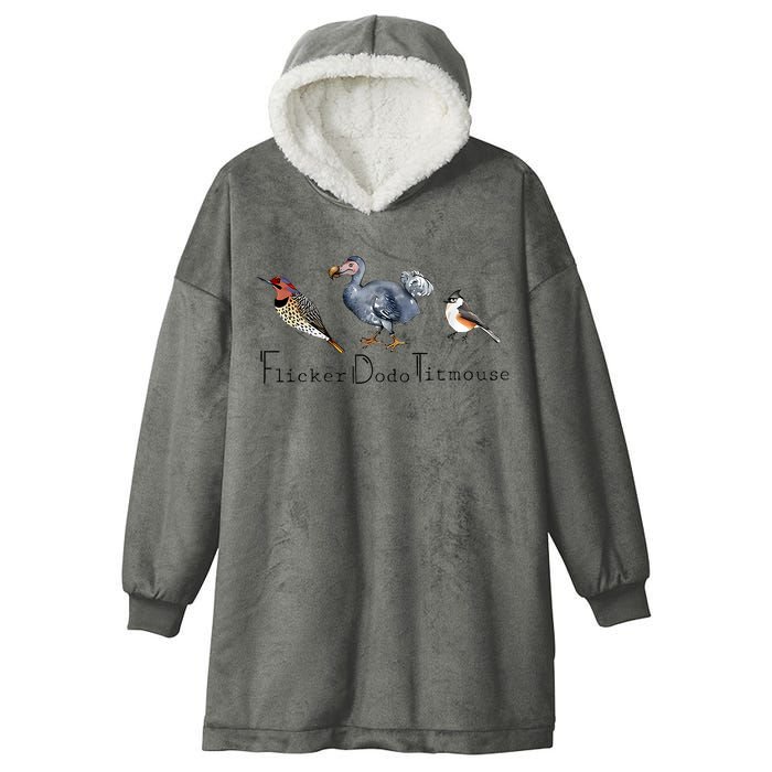 Bird Subtle Flicker Dodo Titmouse Hooded Wearable Blanket