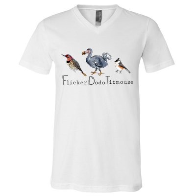 Bird Subtle Flicker Dodo Titmouse V-Neck T-Shirt