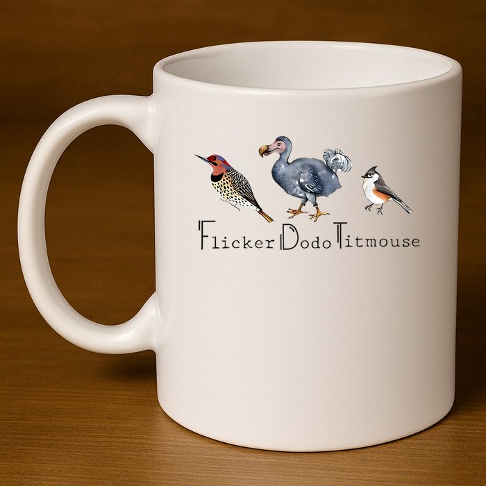 Bird Subtle Flicker Dodo Titmouse 11oz C Handle Ceramic Mug