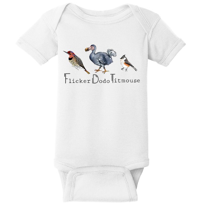 Bird Subtle Flicker Dodo Titmouse Baby Bodysuit