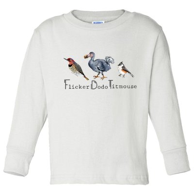 Bird Subtle Flicker Dodo Titmouse Toddler Long Sleeve Shirt