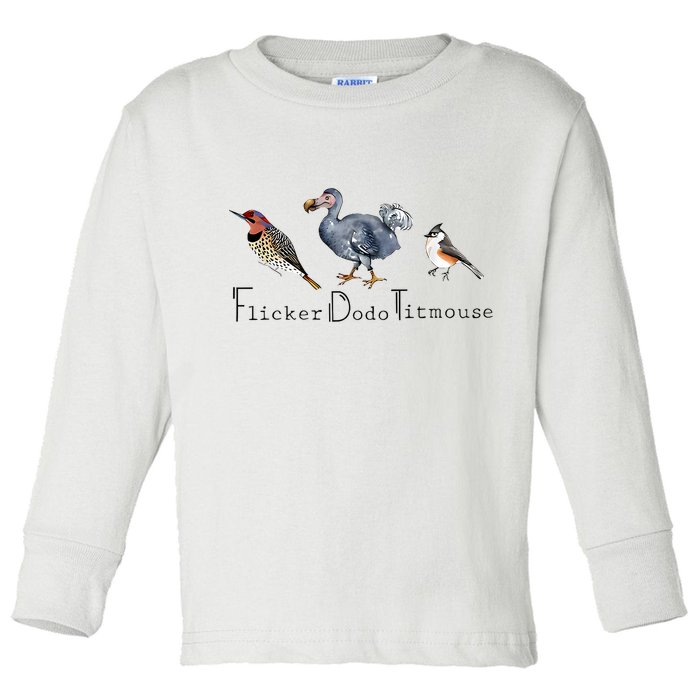 Bird Subtle Flicker Dodo Titmouse Toddler Long Sleeve Shirt