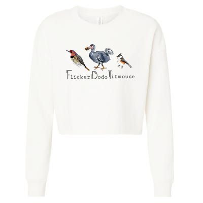 Bird Subtle Flicker Dodo Titmouse Cropped Pullover Crew