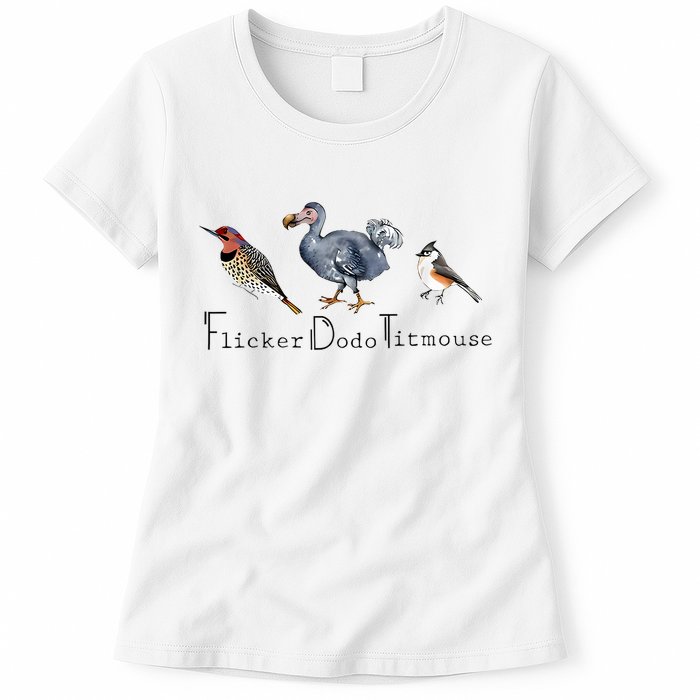 Bird Subtle Flicker Dodo Titmouse Womens T-Shirt