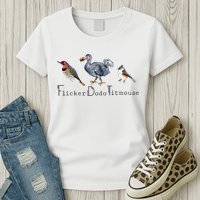 Bird Subtle Flicker Dodo Titmouse Womens T-Shirt