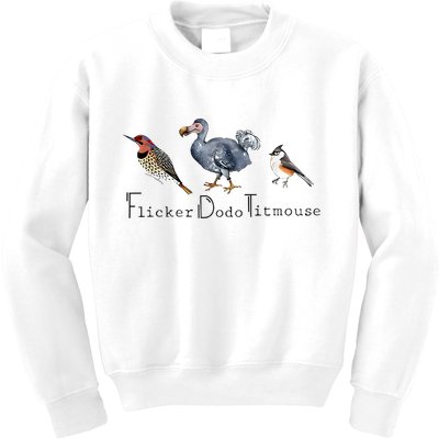 Bird Subtle Flicker Dodo Titmouse Kids Sweatshirt