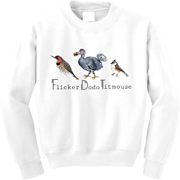 Bird Subtle Flicker Dodo Titmouse Kids Sweatshirt