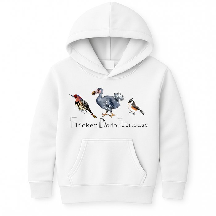 Bird Subtle Flicker Dodo Titmouse Kids Hoodie