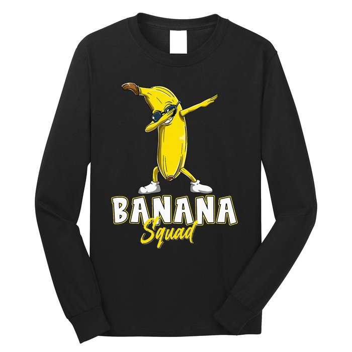 Banana Squad Funny Dabbing Banana Food & Dab Long Sleeve Shirt