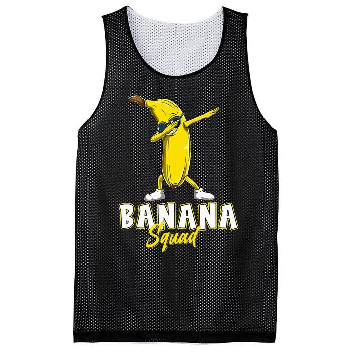 Banana Squad Funny Dabbing Banana Food & Dab Mesh Reversible Basketball Jersey Tank