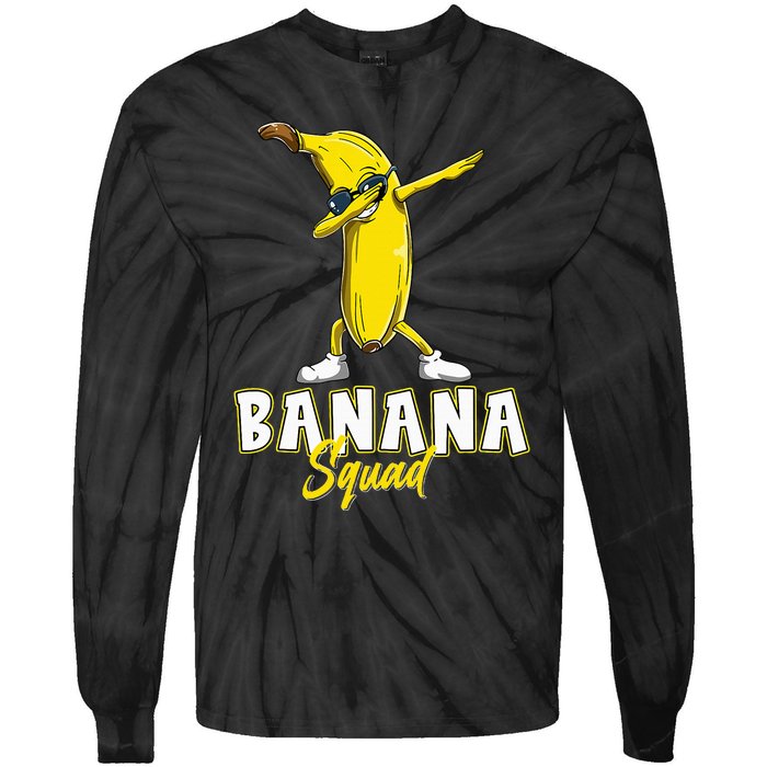 Banana Squad Funny Dabbing Banana Food & Dab Tie-Dye Long Sleeve Shirt