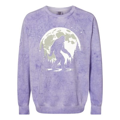 Bigfoot Sasquatch Full Moon Forest Graphic Funny Big Foot Colorblast Crewneck Sweatshirt