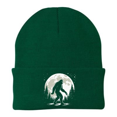 Bigfoot Sasquatch Full Moon Forest Graphic Funny Big Foot Knit Cap Winter Beanie