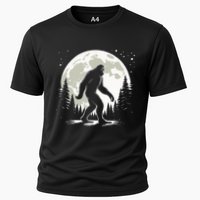 Bigfoot Sasquatch Full Moon Forest Graphic Funny Big Foot Cooling Performance Crew T-Shirt