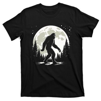 Bigfoot Sasquatch Full Moon Forest Graphic Funny Big Foot T-Shirt