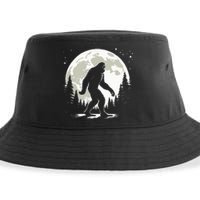 Bigfoot Sasquatch Full Moon Forest Graphic Funny Big Foot Sustainable Bucket Hat