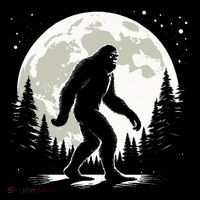 Bigfoot Sasquatch Full Moon Forest Graphic Funny Big Foot Sustainable Bucket Hat