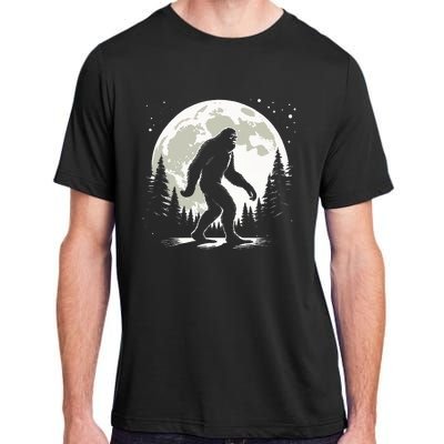 Bigfoot Sasquatch Full Moon Forest Graphic Funny Big Foot Adult ChromaSoft Performance T-Shirt