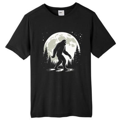 Bigfoot Sasquatch Full Moon Forest Graphic Funny Big Foot Tall Fusion ChromaSoft Performance T-Shirt