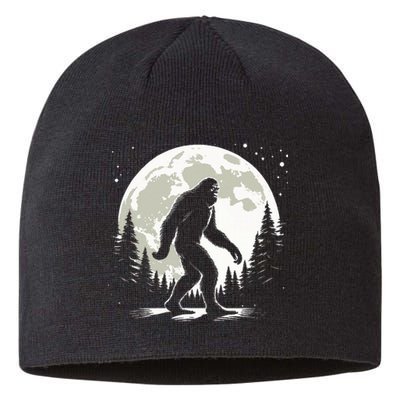 Bigfoot Sasquatch Full Moon Forest Graphic Funny Big Foot Sustainable Beanie