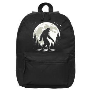 Bigfoot Sasquatch Full Moon Forest Graphic Funny Big Foot 16 in Basic Backpack