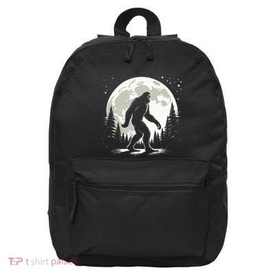 Bigfoot Sasquatch Full Moon Forest Graphic Funny Big Foot 16 in Basic Backpack