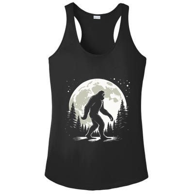 Bigfoot Sasquatch Full Moon Forest Graphic Funny Big Foot Ladies PosiCharge Competitor Racerback Tank