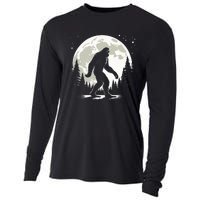 Bigfoot Sasquatch Full Moon Forest Graphic Funny Big Foot Cooling Performance Long Sleeve Crew