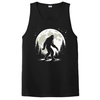 Bigfoot Sasquatch Full Moon Forest Graphic Funny Big Foot PosiCharge Competitor Tank