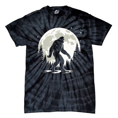 Bigfoot Sasquatch Full Moon Forest Graphic Funny Big Foot Tie-Dye T-Shirt