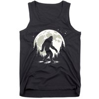 Bigfoot Sasquatch Full Moon Forest Graphic Funny Big Foot Tank Top