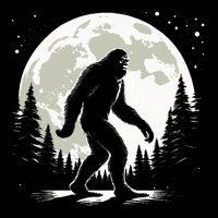 Bigfoot Sasquatch Full Moon Forest Graphic Funny Big Foot Wool Snapback Cap