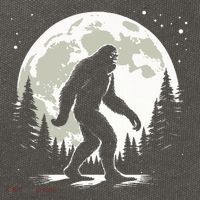 Bigfoot Sasquatch Full Moon Forest Graphic Funny Big Foot Cotton Canvas Backpack