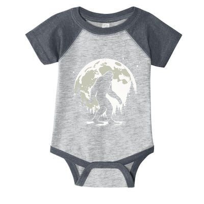 Bigfoot Sasquatch Full Moon Forest Graphic Funny Big Foot Infant Baby Jersey Bodysuit