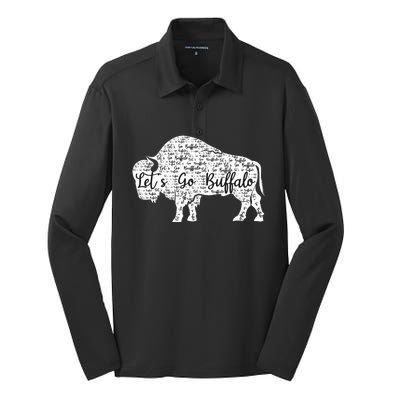 Buffalo Sports Fan Gear Let's Go Buffalo! Silk Touch Performance Long Sleeve Polo