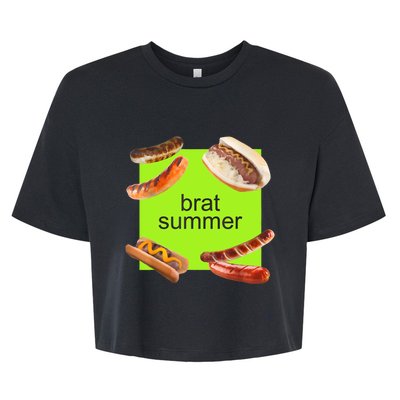 Brat Summer Funny Hot Dog Bratwurst Summer Bella+Canvas Jersey Crop Tee