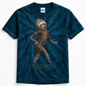 Bigfoot Sassquatch Funny Sassy Kids Tie-Dye T-Shirt