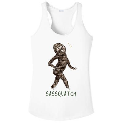 Bigfoot Sassquatch Funny Sassy Ladies PosiCharge Competitor Racerback Tank