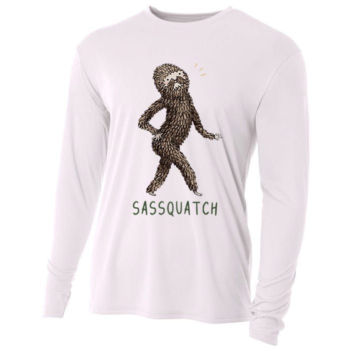 Bigfoot Sassquatch Funny Sassy Cooling Performance Long Sleeve Crew