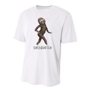 Bigfoot Sassquatch Funny Sassy Youth Performance Sprint T-Shirt