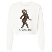 Bigfoot Sassquatch Funny Sassy Cropped Pullover Crew
