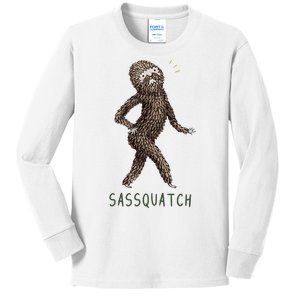 Bigfoot Sassquatch Funny Sassy Kids Long Sleeve Shirt