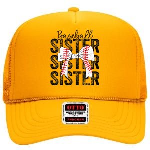 Baseball Sister Funny Baseball Life Softball Life High Crown Mesh Back Trucker Hat