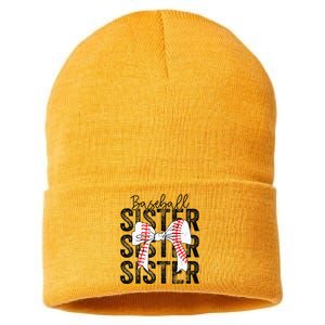 Baseball Sister Funny Baseball Life Softball Life Sustainable Knit Beanie