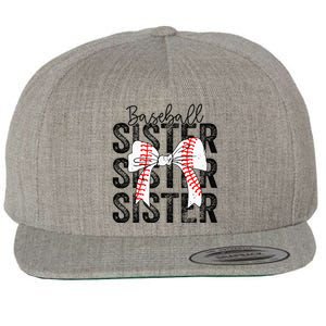 Baseball Sister Funny Baseball Life Softball Life Wool Snapback Cap