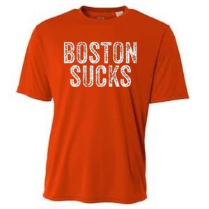 Boston Sucks Funny Hate City Gag Humor Sarcastic Cooling Performance Crew T-Shirt